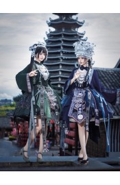 Your Highness Miao-Style Chinese Ethnic JSK Jacket and Waist Ties Set(Reservation/2 Colours/Full Payment Without Shipping)